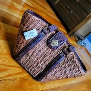 Coldwater Creek Woven Wicker Shoulder Purse Brown9" H x 13.5" W x 5" DWoven